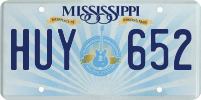 MS license plate HUY652
