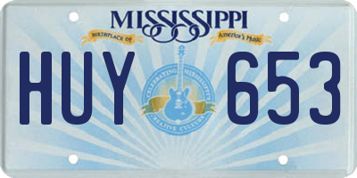 MS license plate HUY653