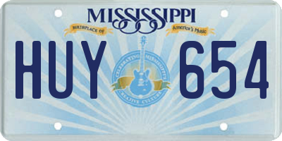 MS license plate HUY654
