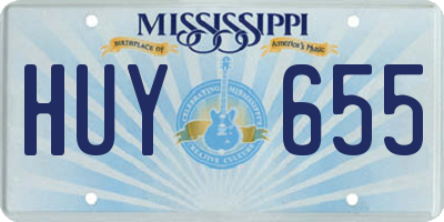 MS license plate HUY655