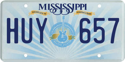 MS license plate HUY657