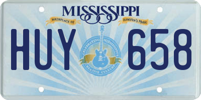 MS license plate HUY658