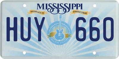 MS license plate HUY660
