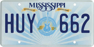 MS license plate HUY662