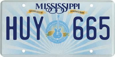 MS license plate HUY665
