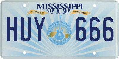 MS license plate HUY666