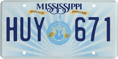 MS license plate HUY671