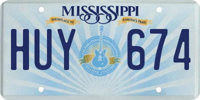 MS license plate HUY674