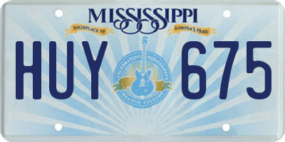 MS license plate HUY675