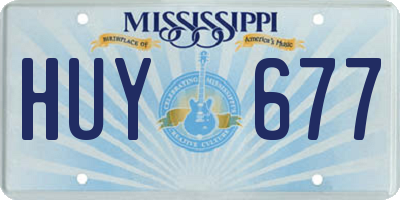 MS license plate HUY677