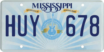MS license plate HUY678