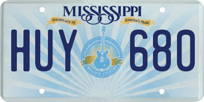 MS license plate HUY680