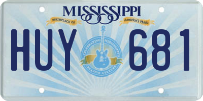MS license plate HUY681