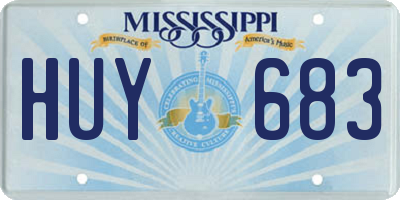 MS license plate HUY683