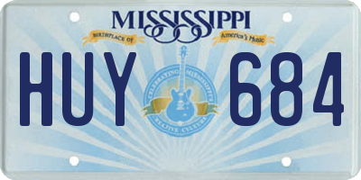 MS license plate HUY684