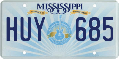 MS license plate HUY685