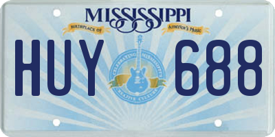 MS license plate HUY688