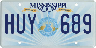 MS license plate HUY689