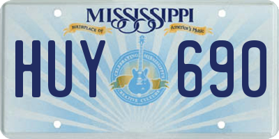 MS license plate HUY690