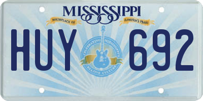 MS license plate HUY692
