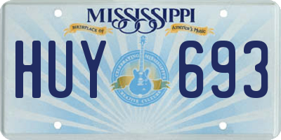 MS license plate HUY693