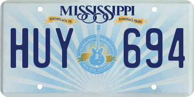 MS license plate HUY694