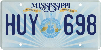 MS license plate HUY698