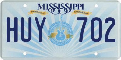 MS license plate HUY702