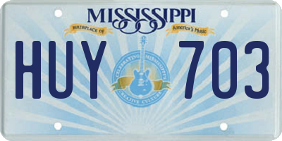 MS license plate HUY703