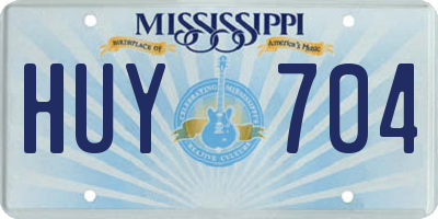 MS license plate HUY704