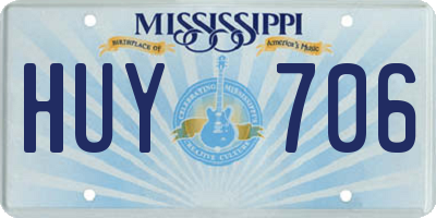 MS license plate HUY706