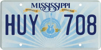MS license plate HUY708