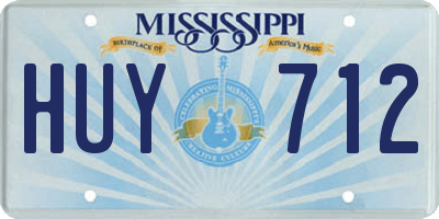 MS license plate HUY712