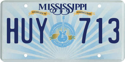 MS license plate HUY713