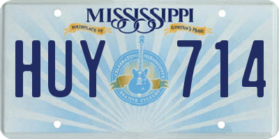 MS license plate HUY714