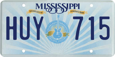 MS license plate HUY715