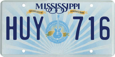 MS license plate HUY716