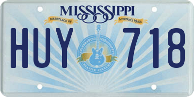 MS license plate HUY718