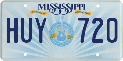 MS license plate HUY720