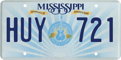 MS license plate HUY721