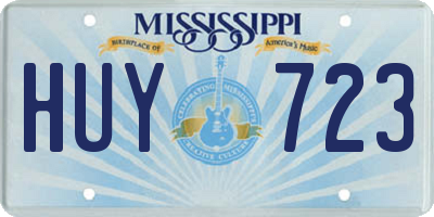 MS license plate HUY723