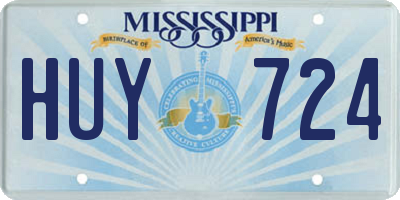 MS license plate HUY724