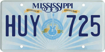 MS license plate HUY725