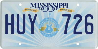 MS license plate HUY726