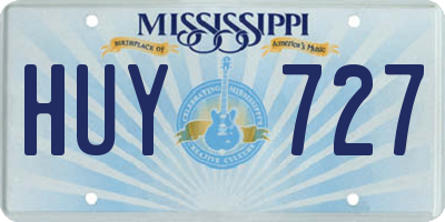 MS license plate HUY727