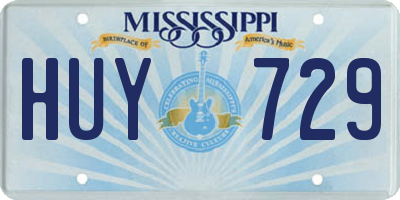 MS license plate HUY729