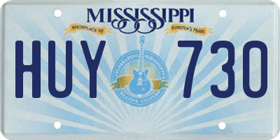 MS license plate HUY730