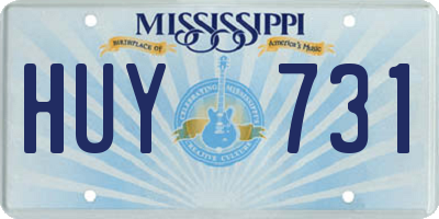 MS license plate HUY731