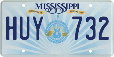MS license plate HUY732