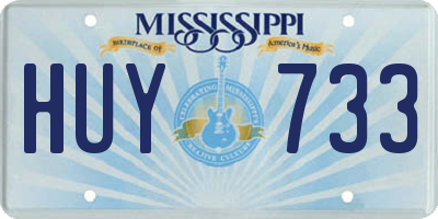 MS license plate HUY733
